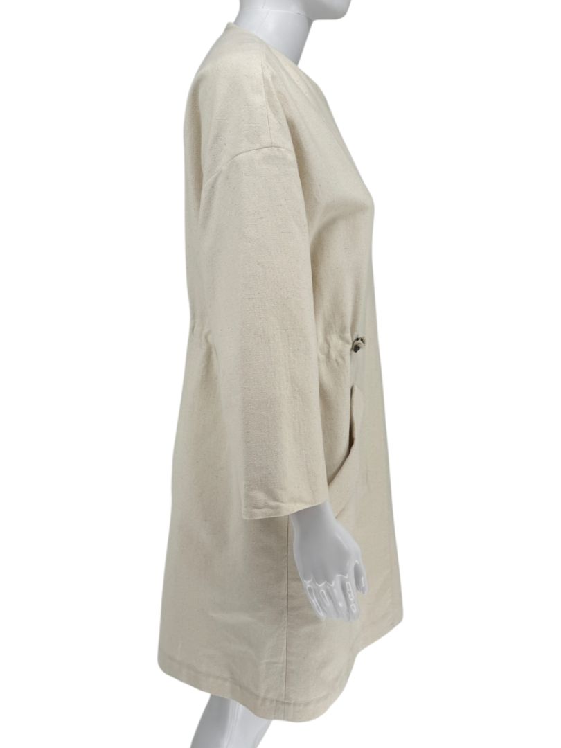 Brunello Cucinelli Cream Cotton-Blend Cocoon Coat – Size IT 44 (US 8)