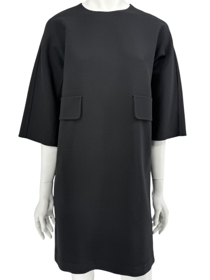 Max Mara 'Cucito a Mano' Black Wool Cocoon Dress – Size IT 40 (US 4/6)