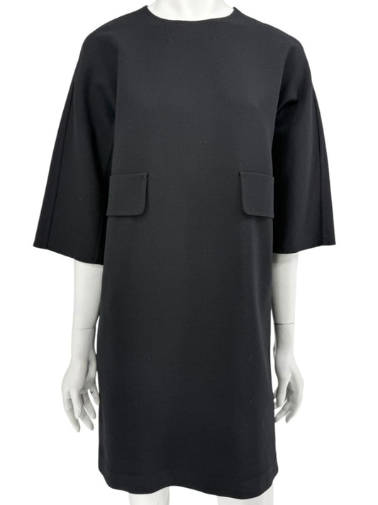 Max Mara 'Cucito a Mano' Black Wool Cocoon Dress – Size IT 40 (US 4/6)