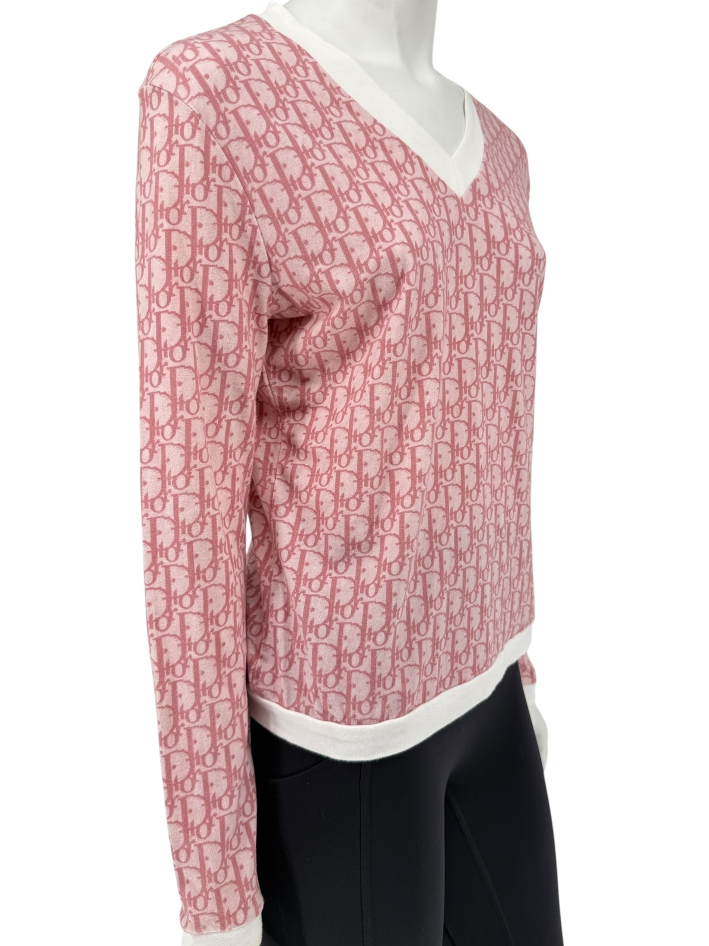 Christian Dior by John Galliano Diorissimo V-Neck Long Sleeve Shirt – Size FR 44