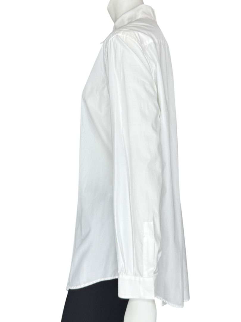Agnona White Asymmetric Pleated Cotton Shirt – Size IT 40- NEW