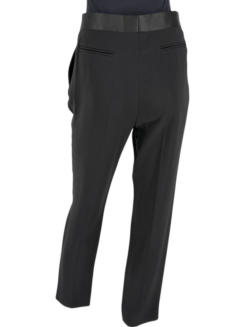 Celine Black Viscose Blend Tuxedo Pants with Satin Waistband – Size FR 40 / US 8