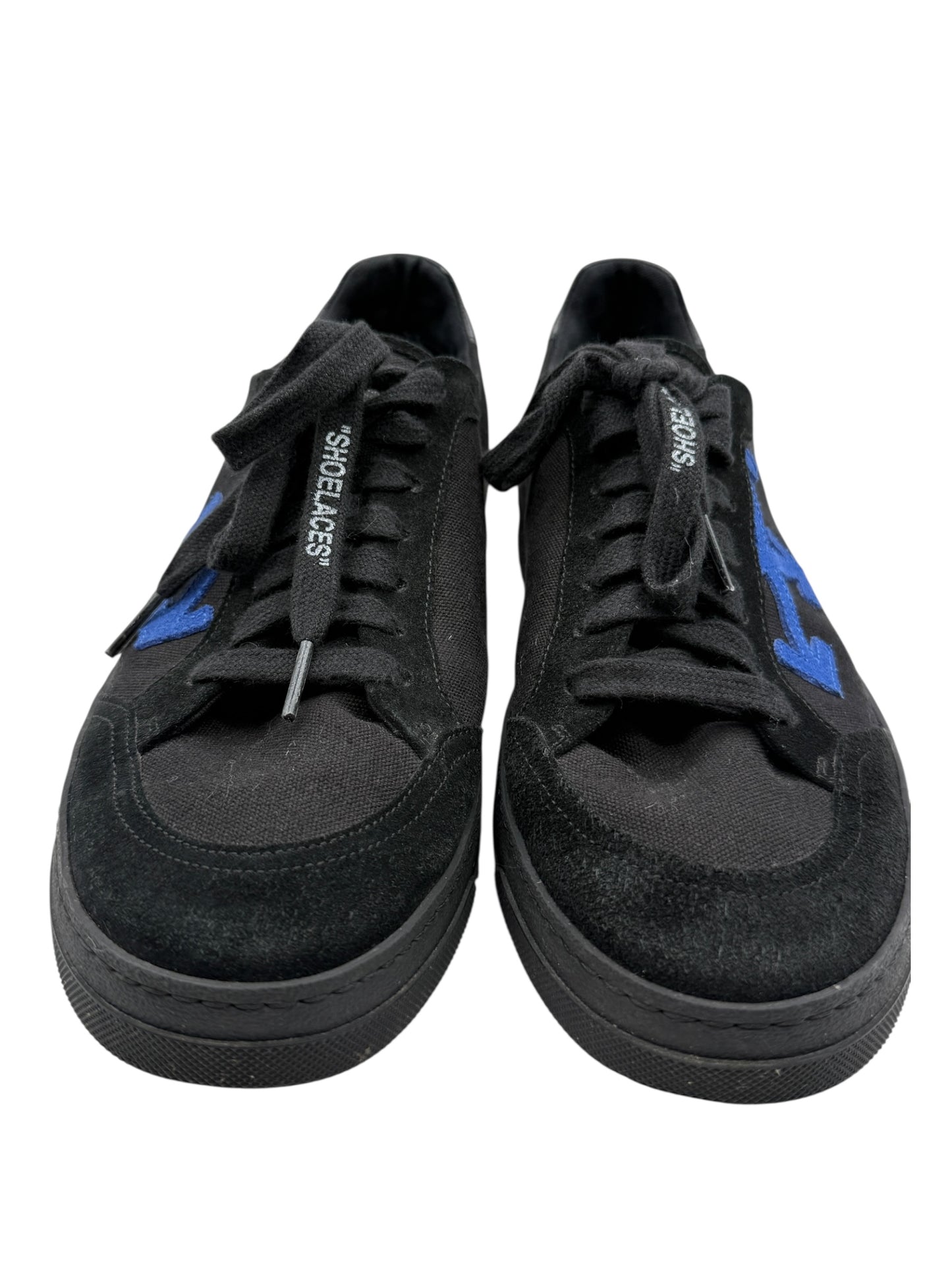Off-White 2.0 Low Top Sneakers in Black &amp; Blue Suede – Men’s Size 42 EU