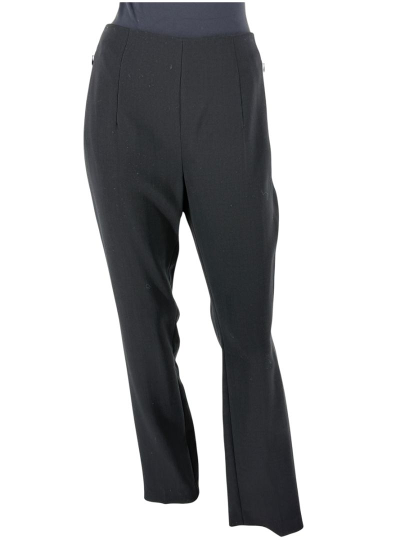 Akris Punto Black Cropped Pants with Velvet Side Stripe – Size US 8