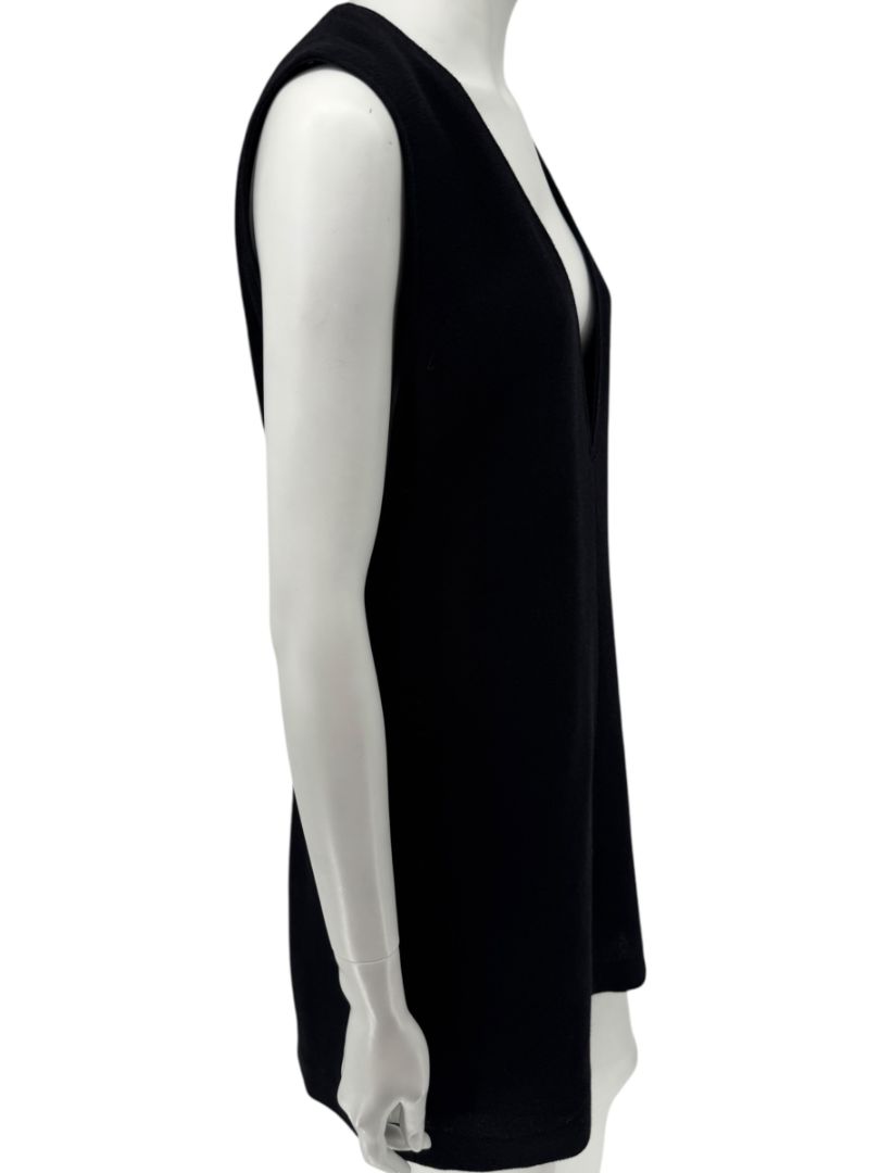 Lida Baday Black Wool Deep-V Mini Dress – Size 12