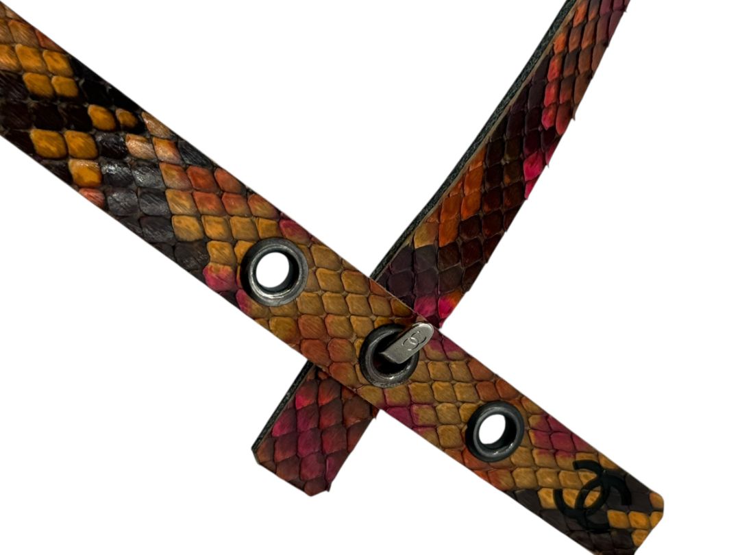 Chanel Multicolor Python Skinny Belt – Size 85/34