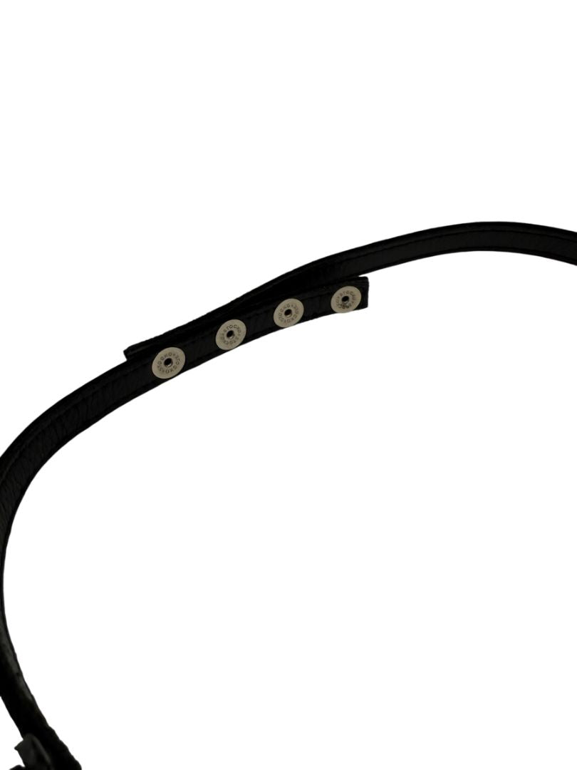 Sculptural Black Suede & Leather Waist Belt – Fits Like L/XL