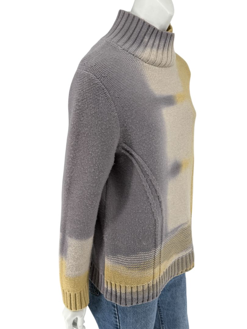 Lafayette 148 New York Wool-Cashmere Ombre Mock Neck Sweater – Size L