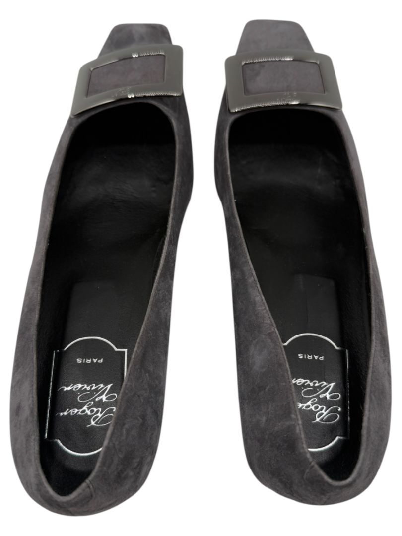 Roger Vivier “Belle Vivier” Grey Suede Pumps – Size 41