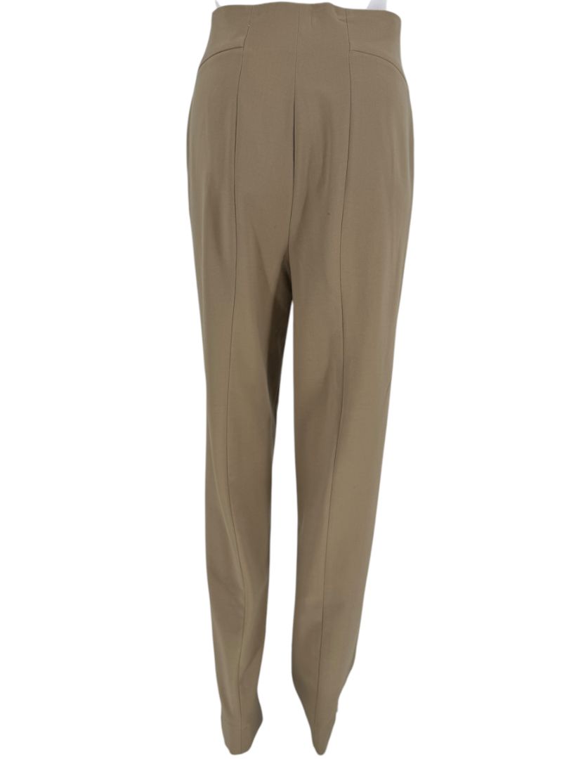 Thalian Tan High-Waisted Straight-Leg Trousers – Size 12