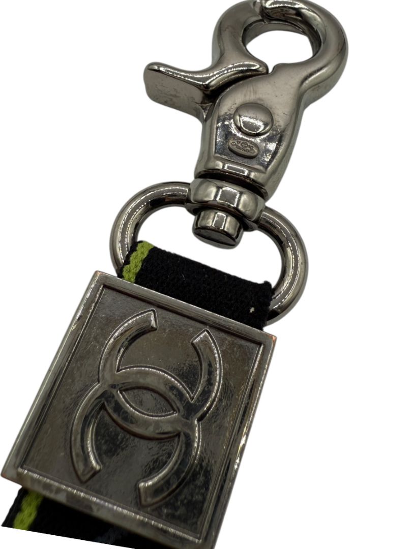 Chanel 2006 Sport Collection Lanyard-Style Keychain – Black x Green
