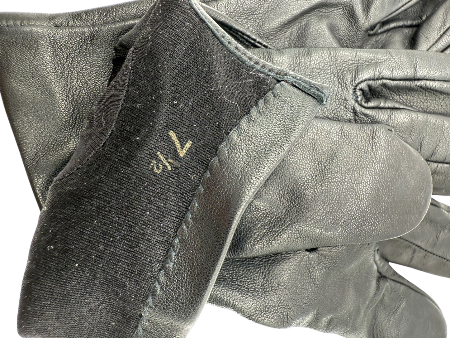 Bergdorf Goodman Women’s Black Leather Gloves – Size 7.5 – Made in France