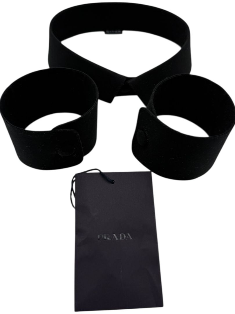 Prada Black Collar & Cuff Set – XS – Pristine Brand New Condition