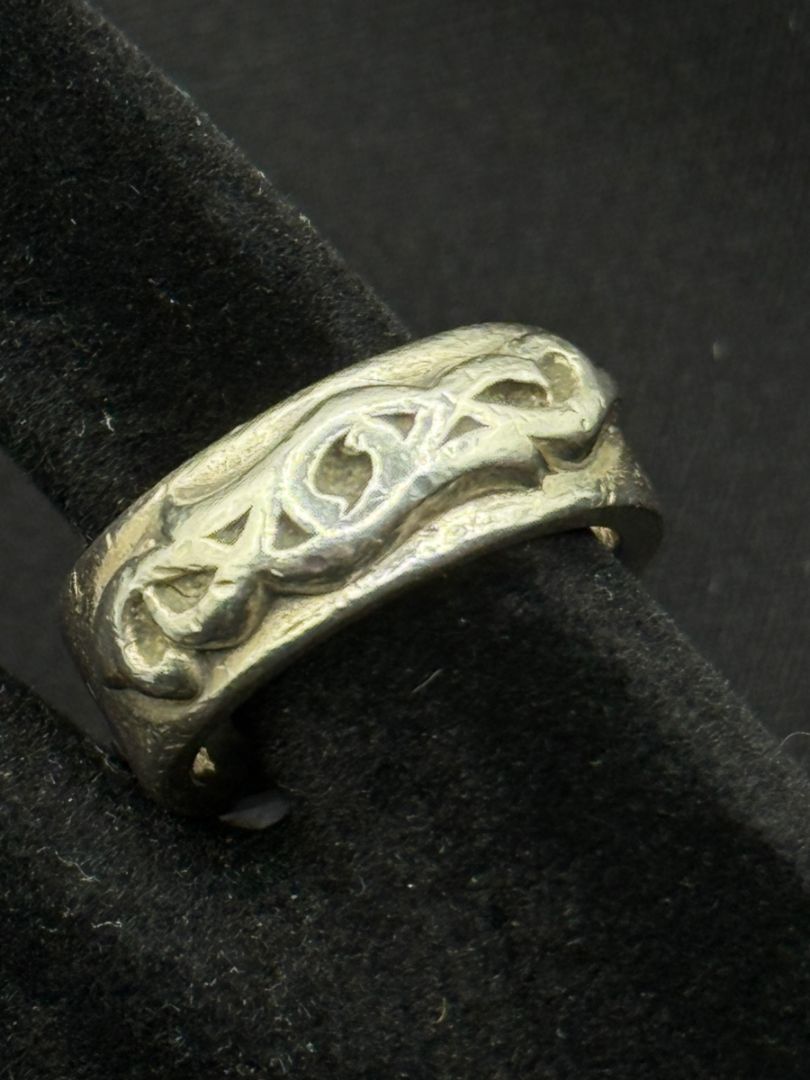 Chrome Hearts Sterling Silver Carved Band Ring – Size ~9 (U.S.) – Excellent Condition