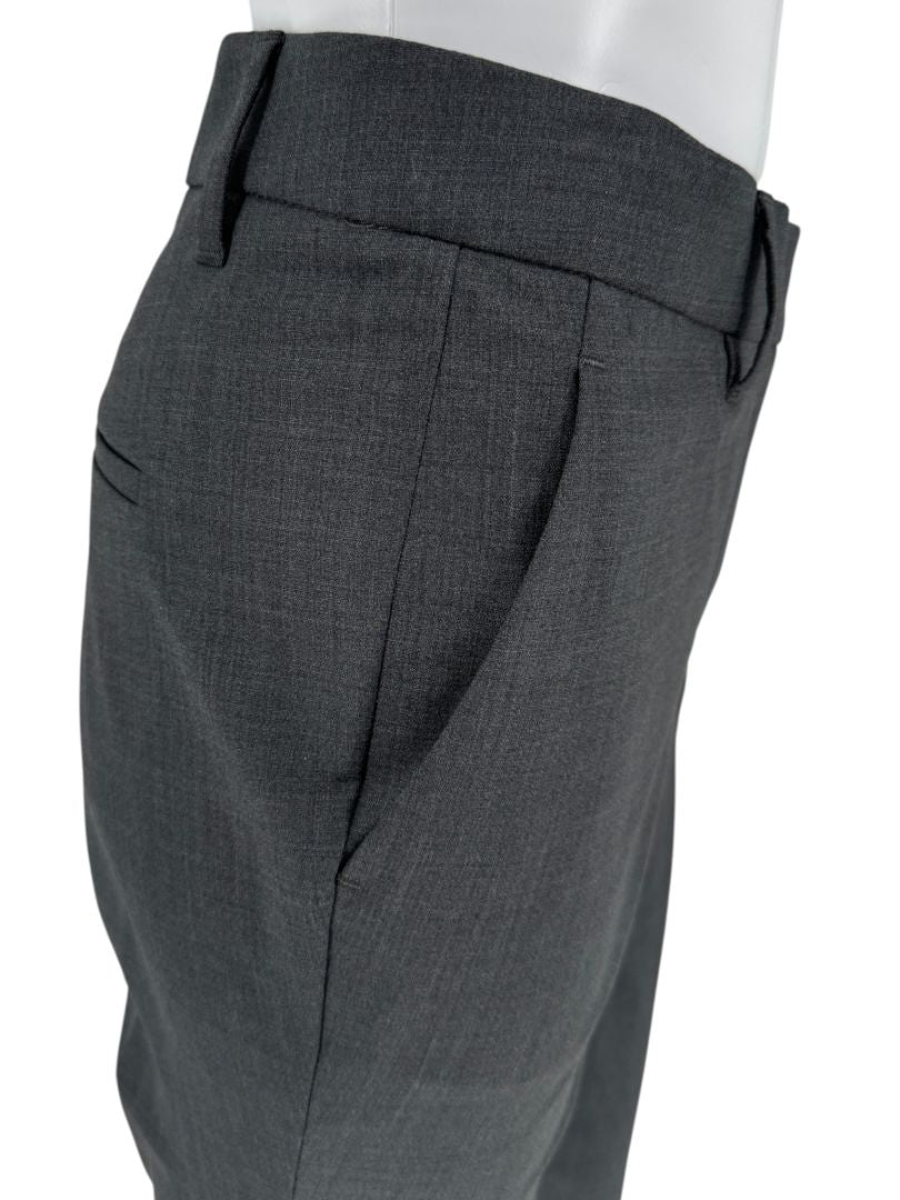 Brunello Cucinelli Grey Wool-Blend Slim Pants with Monili Trim – Size IT 44 / US 8