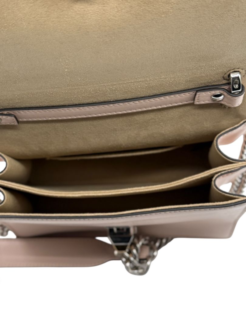 Fendi “Kan I” Small Scalloped Pearl Stud Shoulder Bag