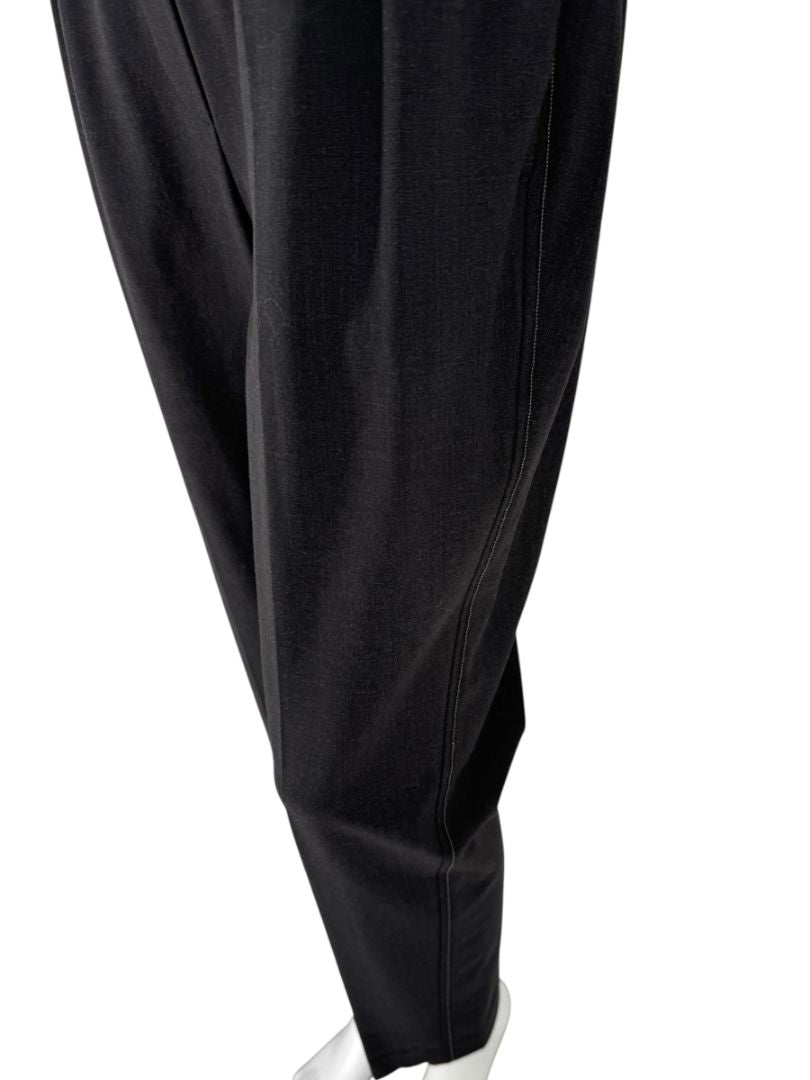 Brunello Cucinelli Charcoal Wool-Blend Elastic Waist Trousers – Size 8