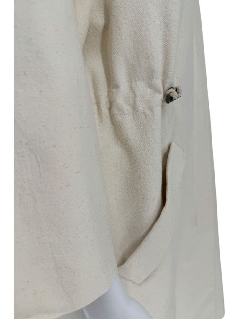 Brunello Cucinelli Cream Cotton-Blend Cocoon Coat – Size IT 44 (US 8)