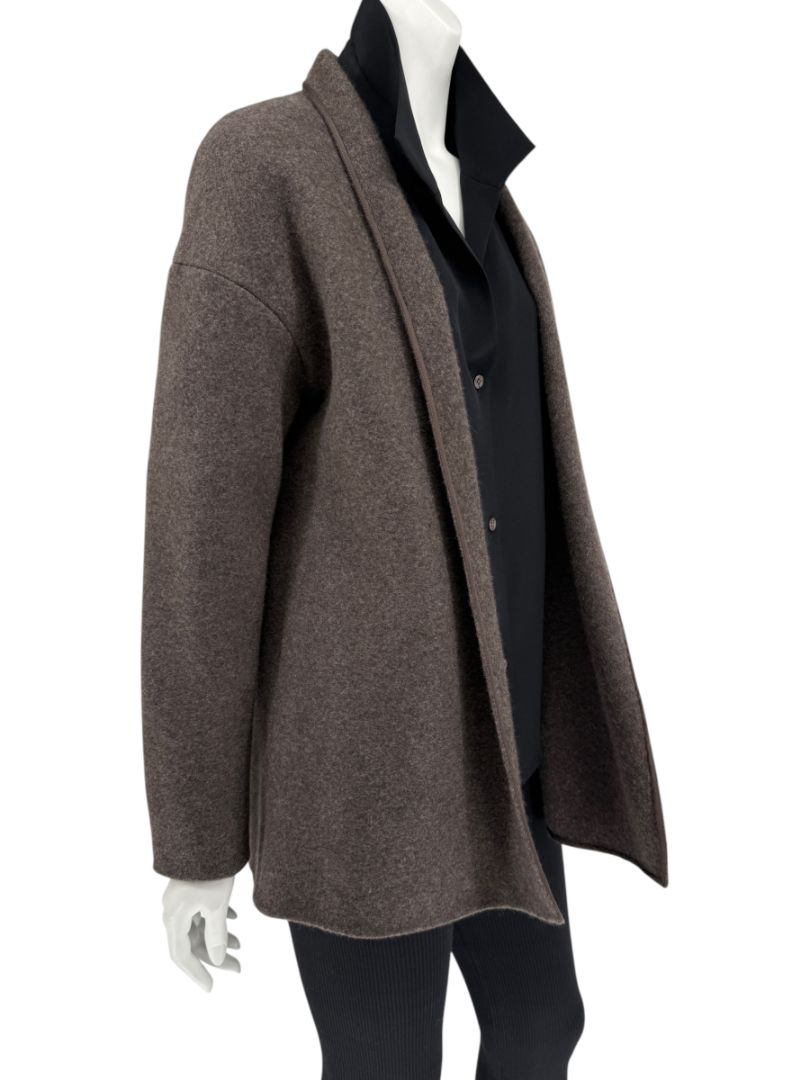 Peter Cohen Taupe Open-Front Cashmere Jacket – Size S