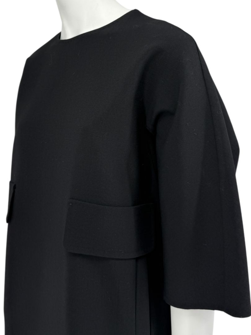 Max Mara 'Cucito a Mano' Black Wool Cocoon Dress – Size IT 40 (US 4/6)