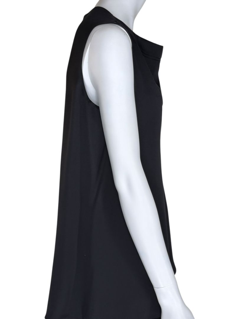 Celine Black 100% Silk Sleeveless Tunic Top - Size 42 FR