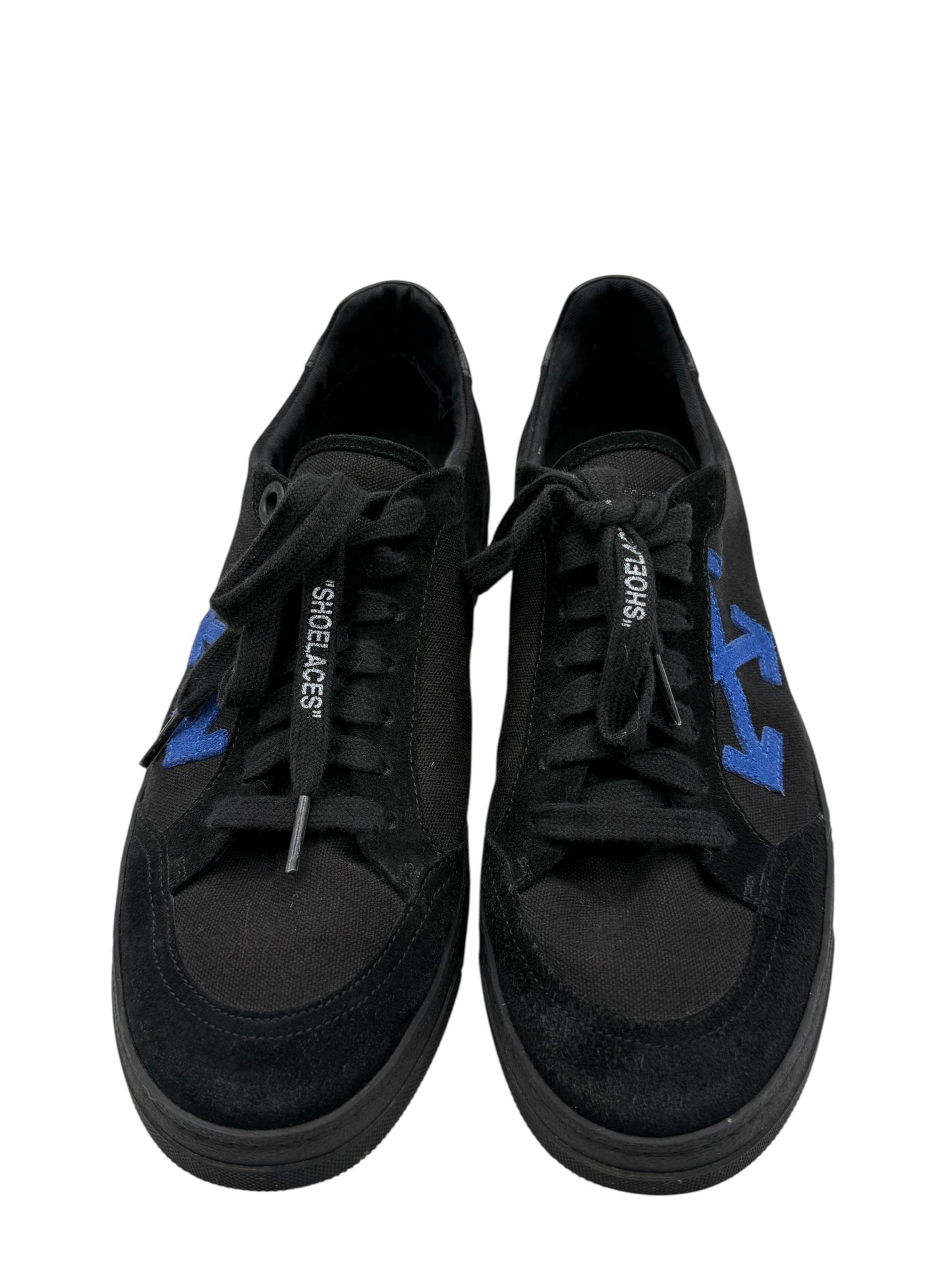 Off-White 2.0 Low Top Sneakers in Black &amp; Blue Suede – Men’s Size 42 EU