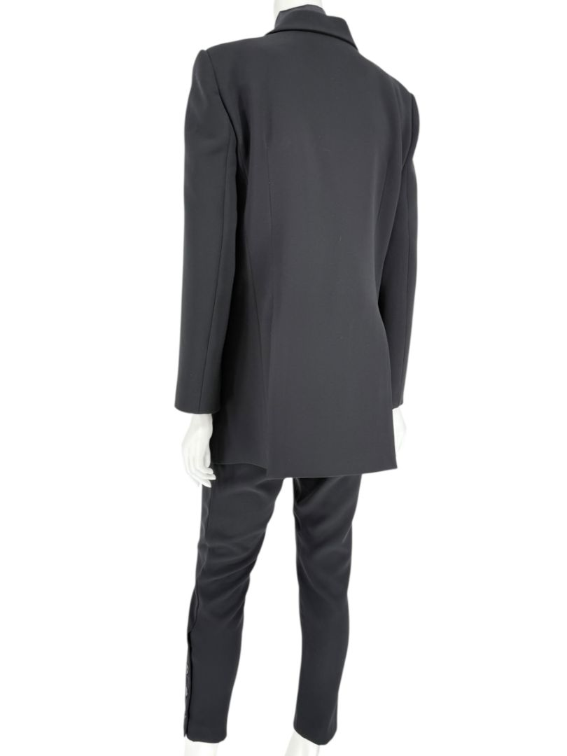 Altuzarra Black Satin-Lapel Tuxedo Blazer & Pants Set – Size IT 44 (US 10