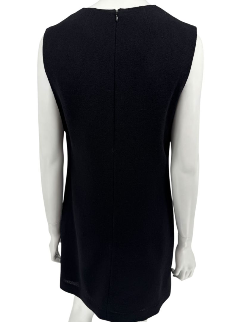 Lida Baday Black Wool Deep-V Mini Dress – Size 12