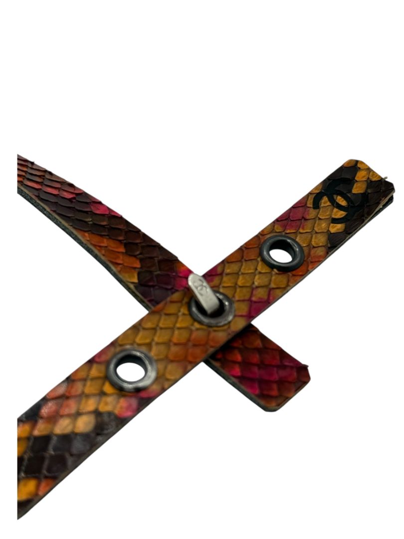 Chanel Multicolor Python Skinny Belt – Size 85/34