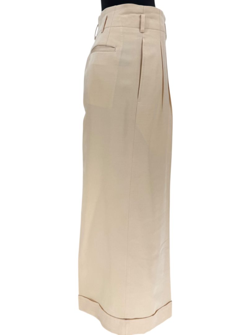 Comme des Garçons Beige Silk-Wool Wide-Leg Trousers – Size L
