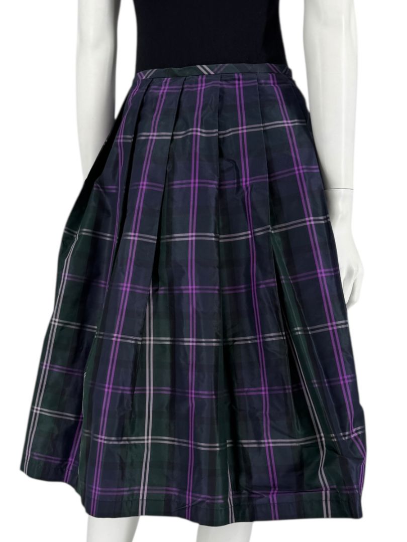 Escada Silk Plaid A-Line Skirt - Size 42