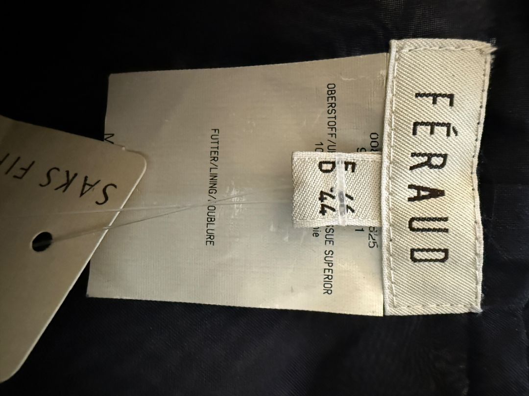 Féraud Paris Navy Silk Organza Ruffle Blouse – FR 44 - NWT