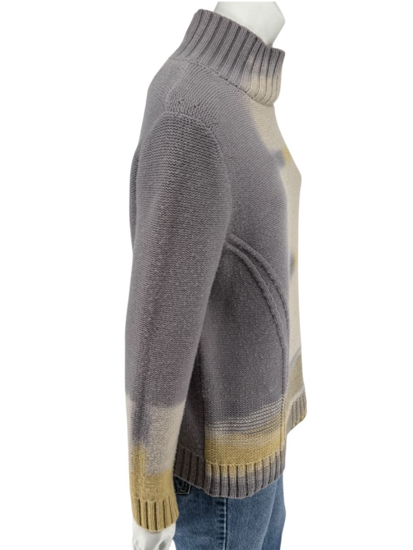 Lafayette 148 New York Wool-Cashmere Ombre Mock Neck Sweater – Size L