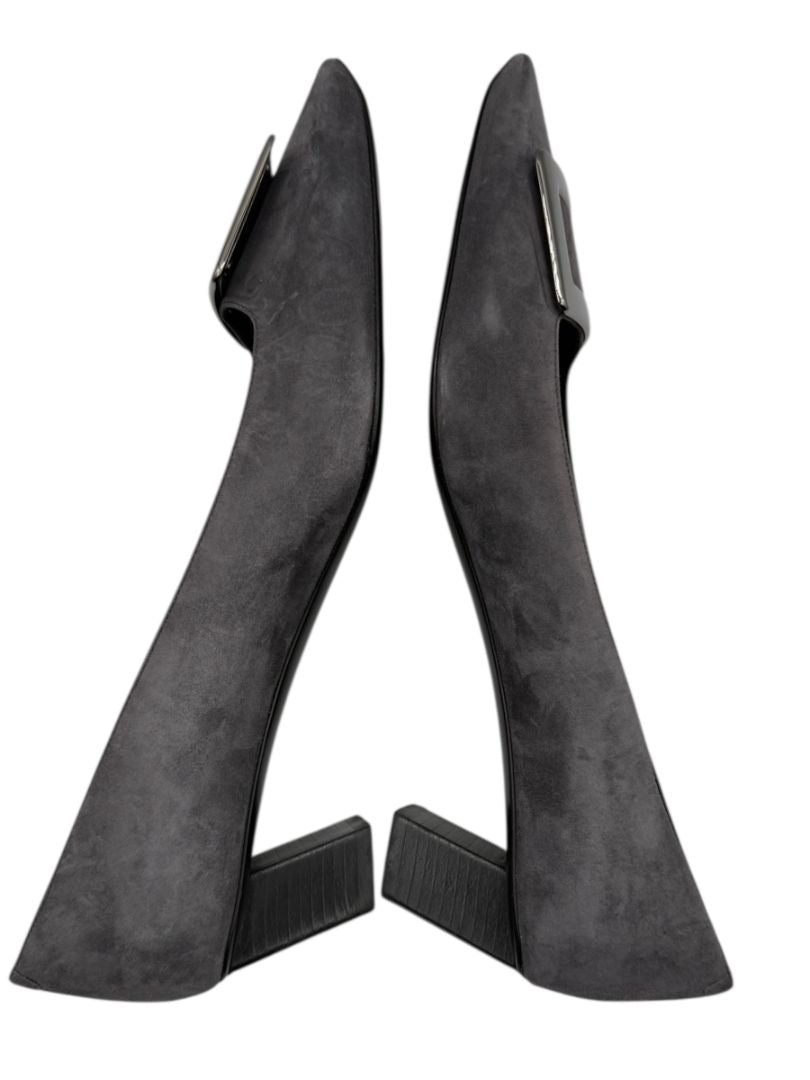 Roger Vivier “Belle Vivier” Grey Suede Pumps – Size 41