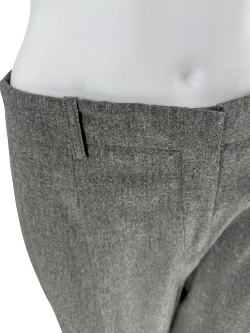 Lafayette 148 New York Gray Wool-Cashmere Wide-Leg Trousers – Size 10