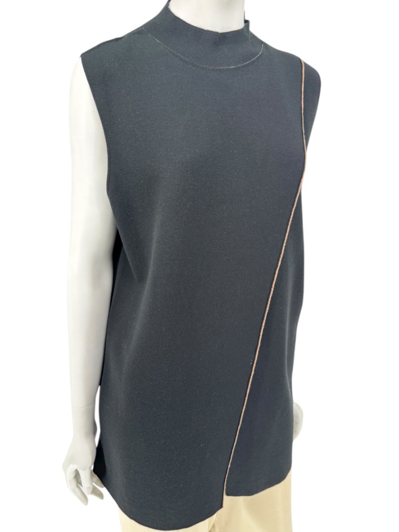 Lafayette 148 New York Women’s Black Sleeveless Knit Tunic - Medium