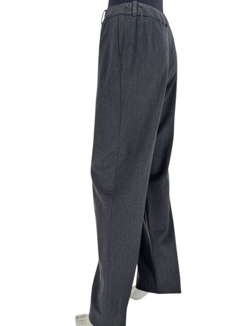 Chanel Charcoal Wool-Blend Straight-Leg Trousers – Size 42