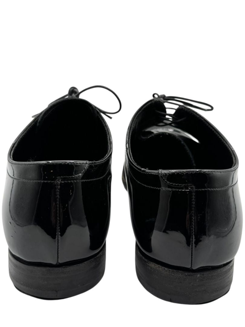 Prada Black Patent Leather Derby Shoes – Size 6.5 Mens