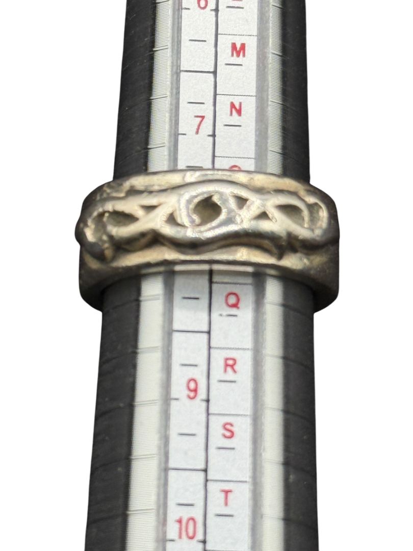 Chrome Hearts Sterling Silver Carved Band Ring – Size ~9 (U.S.) – Excellent Condition