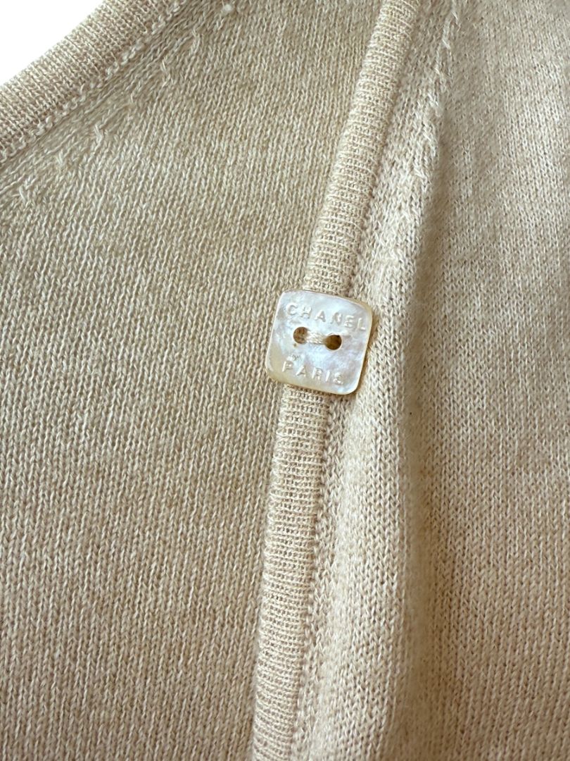 Chanel Beige Cotton-Cashmere Twin Set – Size FR 46 (US 12)