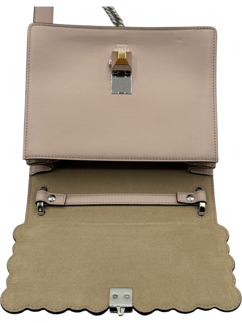 Fendi “Kan I” Small Scalloped Pearl Stud Shoulder Bag