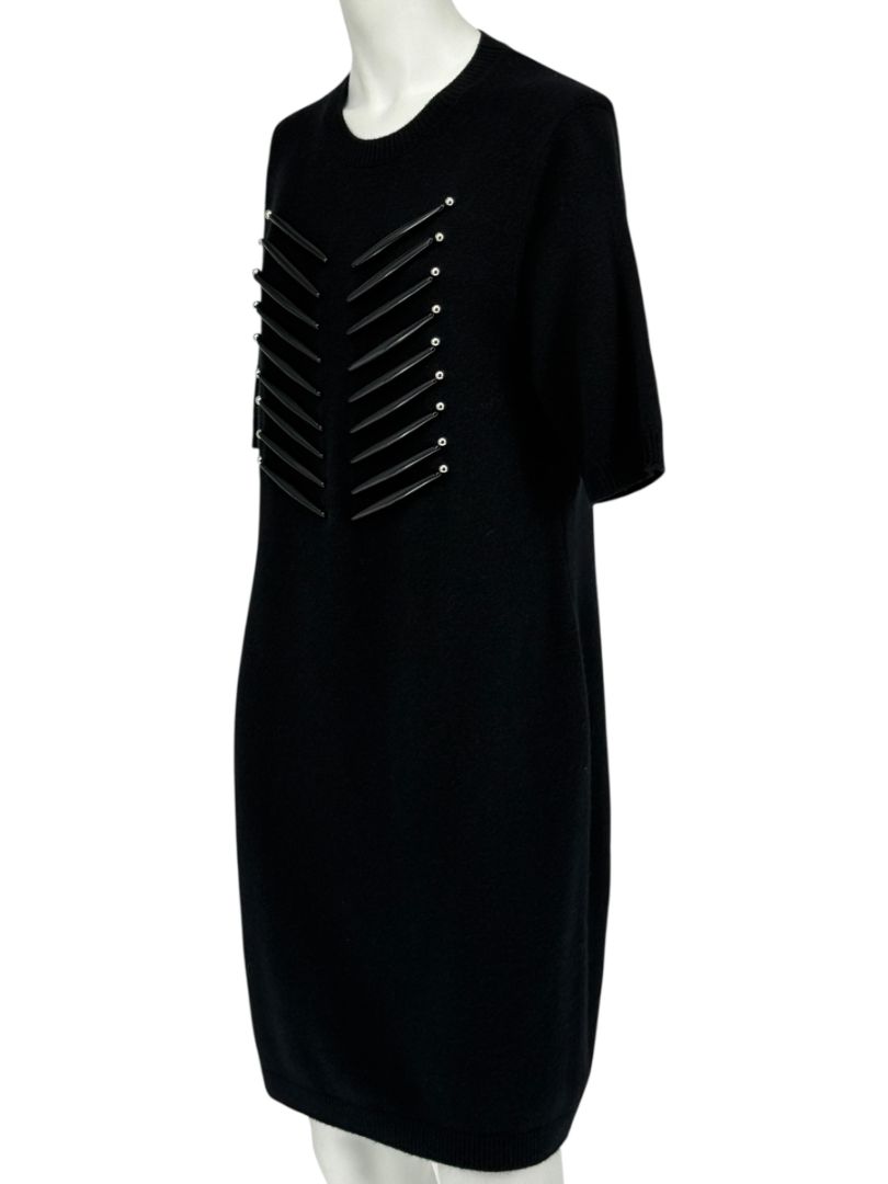 Louis Vuitton Black Cashmere Sweater Dress with Hardware Detail – Size L