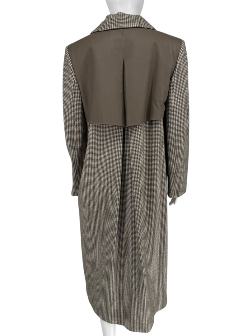 Agnona Houndstooth Belted Wool-Cashmere Trench Coat – Size IT 40