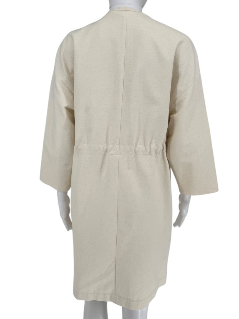 Brunello Cucinelli Cream Cotton-Blend Cocoon Coat – Size IT 44 (US 8)