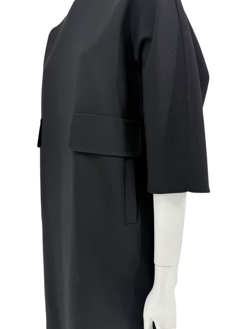 Max Mara 'Cucito a Mano' Black Wool Cocoon Dress – Size IT 40 (US 4/6)