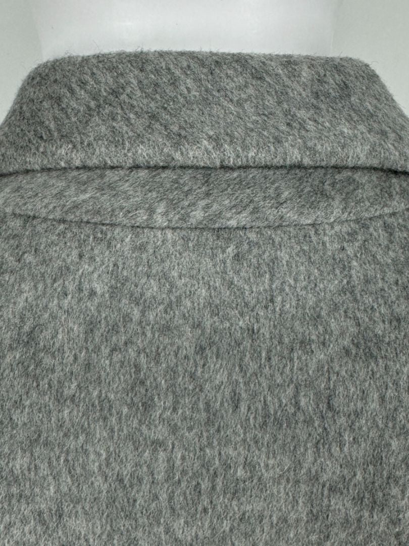 Akris Light Grey Double-Breasted Cashmere Coat - Size US 6