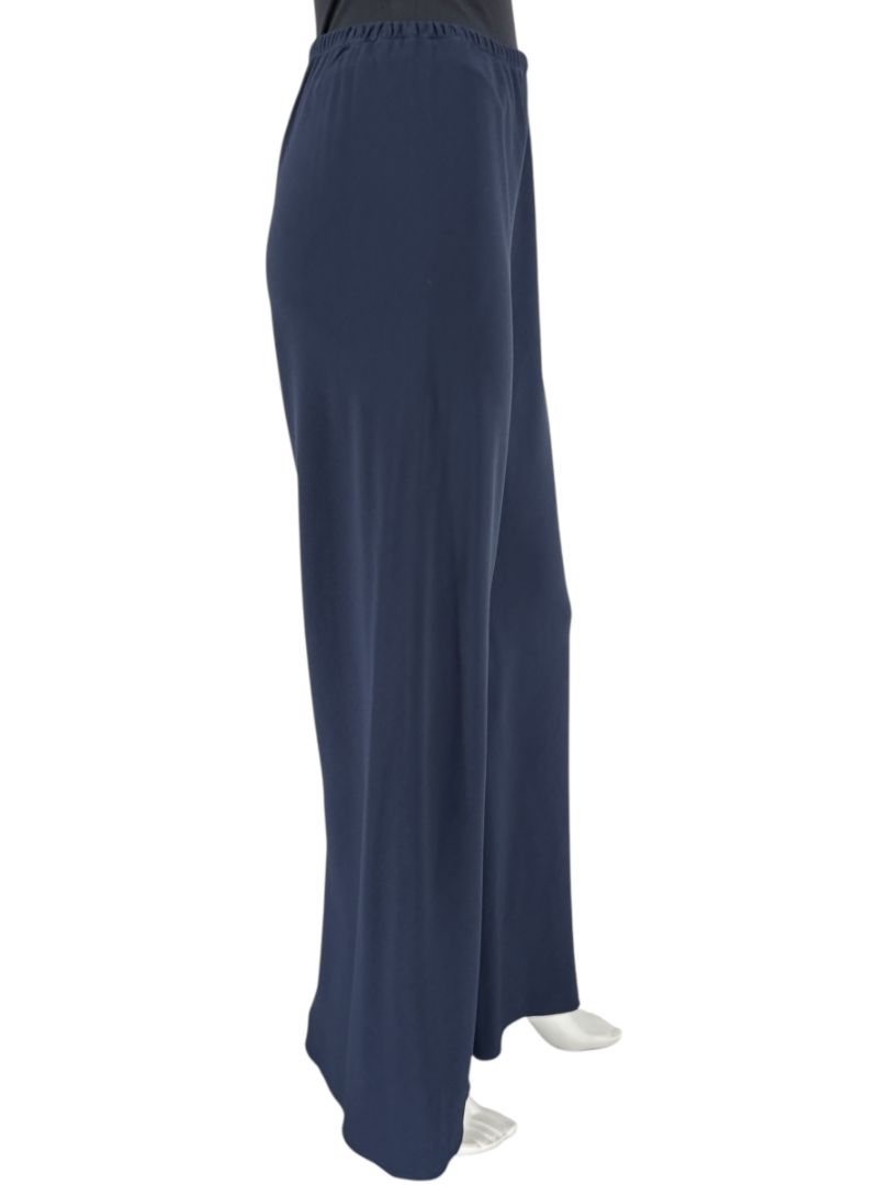 The Row Navy Viscose-Blend Wide Leg Pants - Size S
