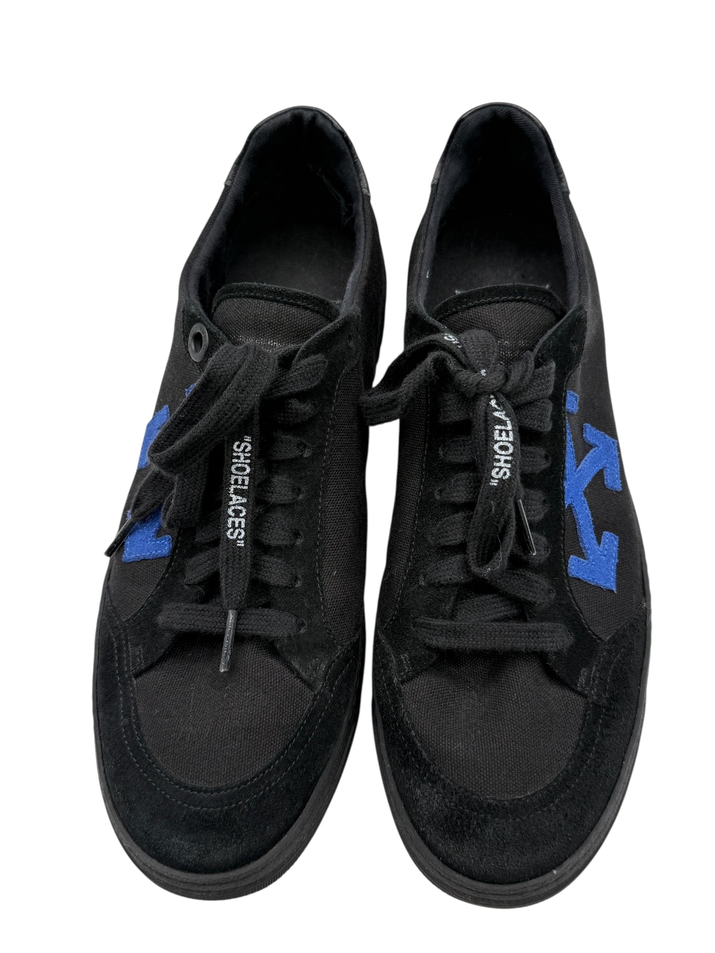 Off-White 2.0 Low Top Sneakers in Black &amp; Blue Suede – Men’s Size 42 EU
