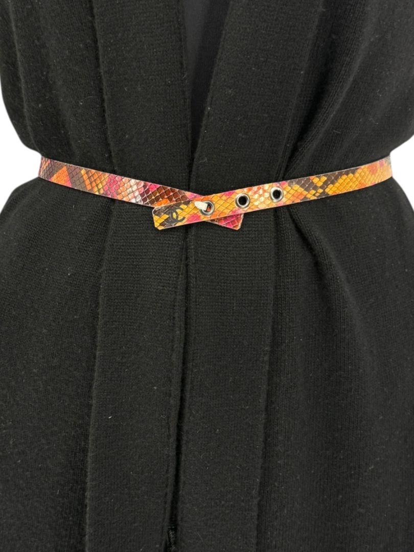Chanel Multicolor Python Skinny Belt – Size 85/34