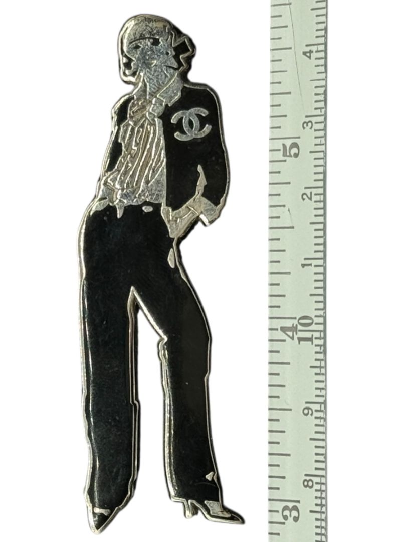 Chanel Black & Silver Silhouette Brooch – Spring 2003